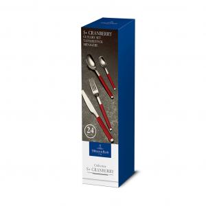 S+ Cranberry Cutlery set 24pcs