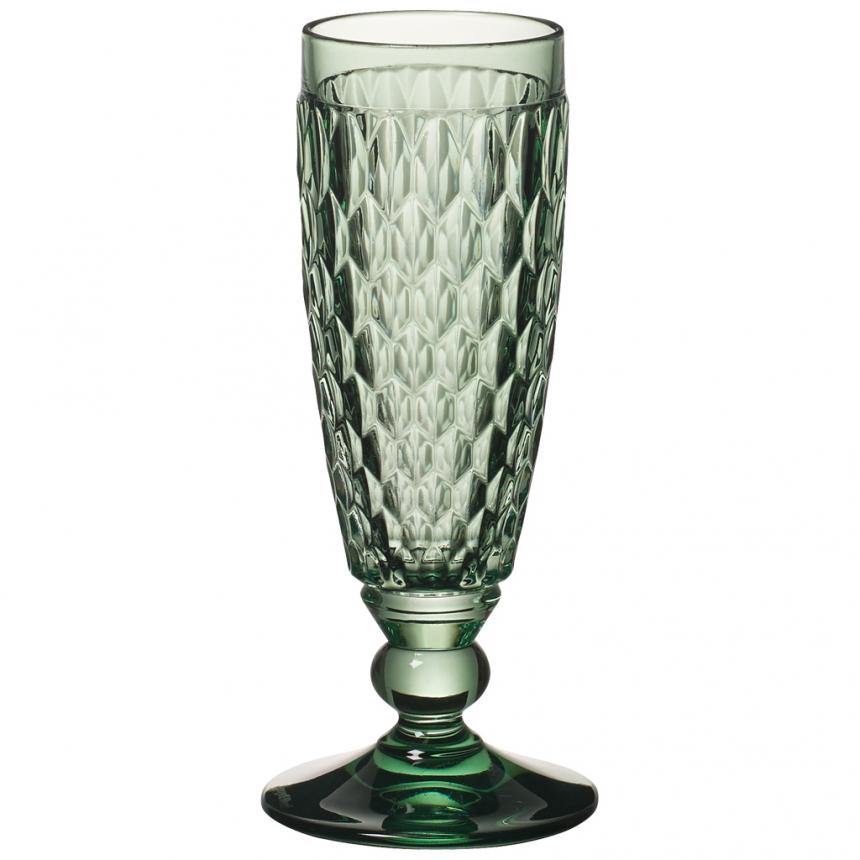 Boston coloured Champagne flute green