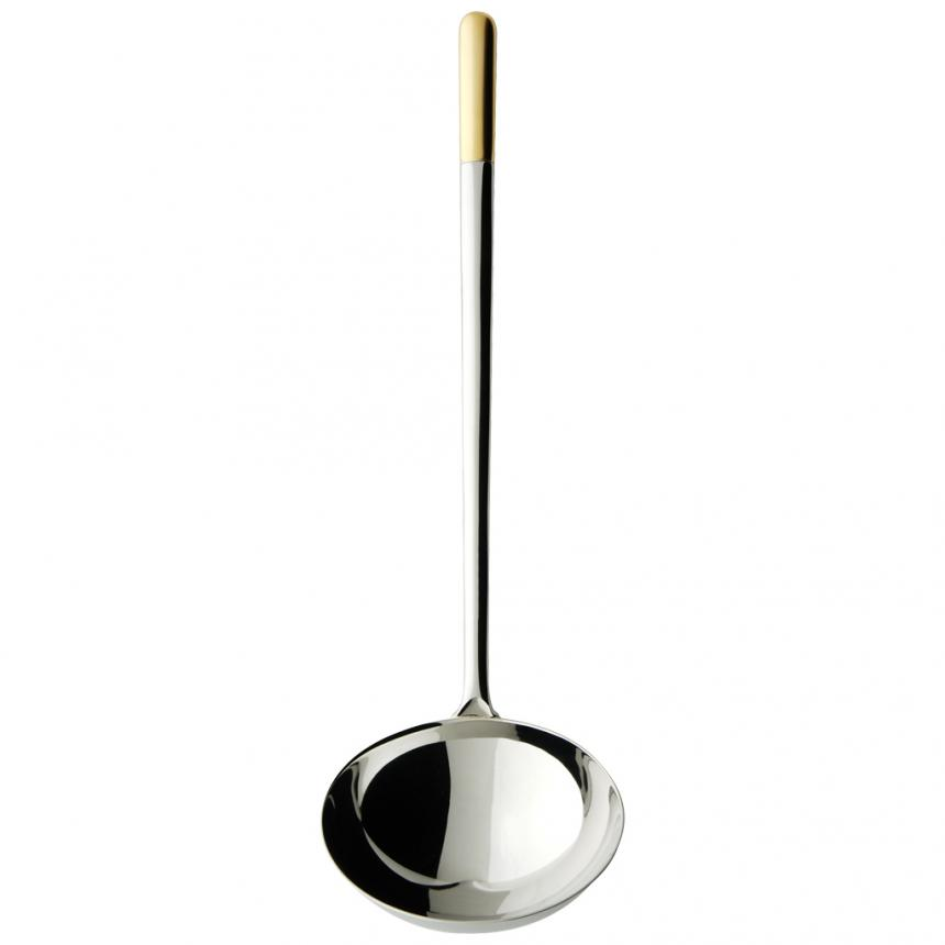 Ella partially gold plated Soup ladle large