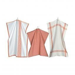 Haute Cuisine 3-piece tea towel set coral 50x70cm