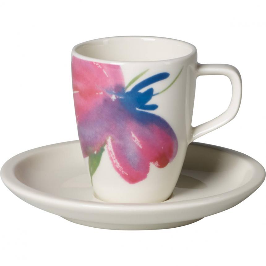 Artesano Flower Art mocha cup and saucer