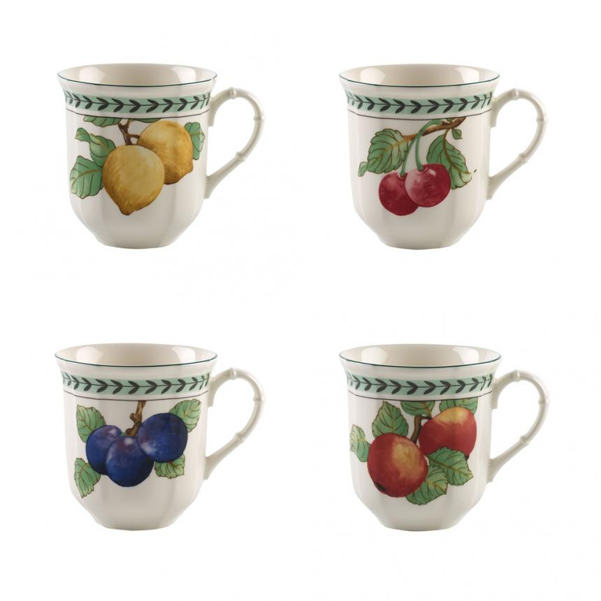 French Garden Modern Fruits Jumbo mug set of 4